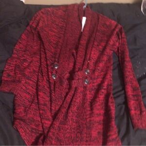 Apt 9 collard knit ribbed cardigan Red & Black. It’s a size medium new with tags